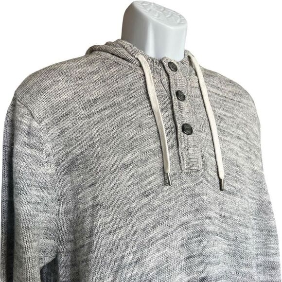 Mens H&M L.O.G.G. Heathered Gray Cotton Pull Over Hoodie Hooded Sweater - Sz M - Picture 2 of 3
